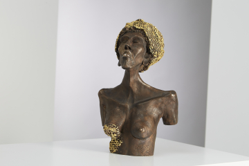 KÖNIGIN - Büste 2022 |  Tim David Trillsam Bronze / Plastik mit Blattgold ca. 28cm x 21cm x 19cm Auflage 9 + 3 E.A